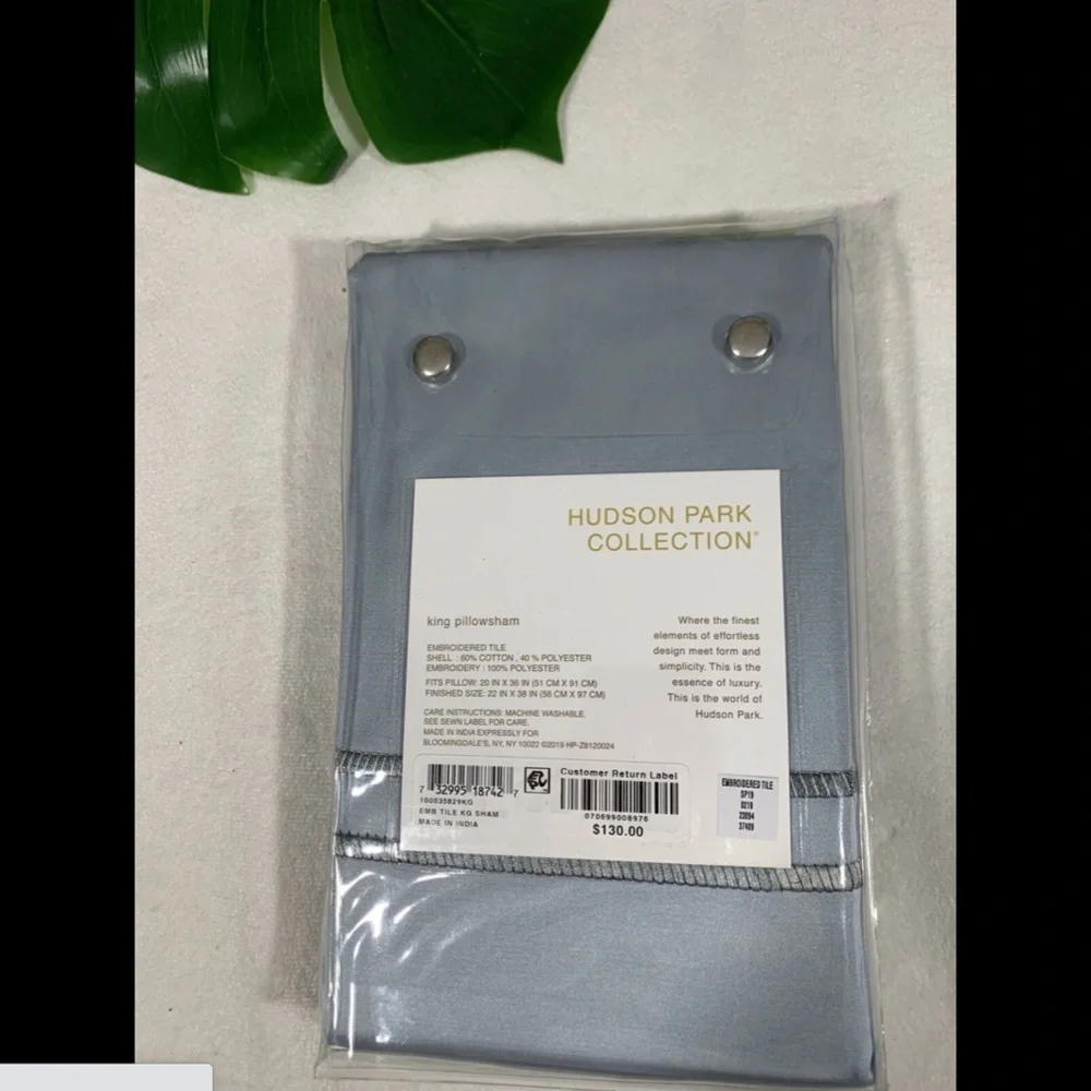 NIB [ 1 King ] Sham‎ for Hudson Park Embroidered Tile